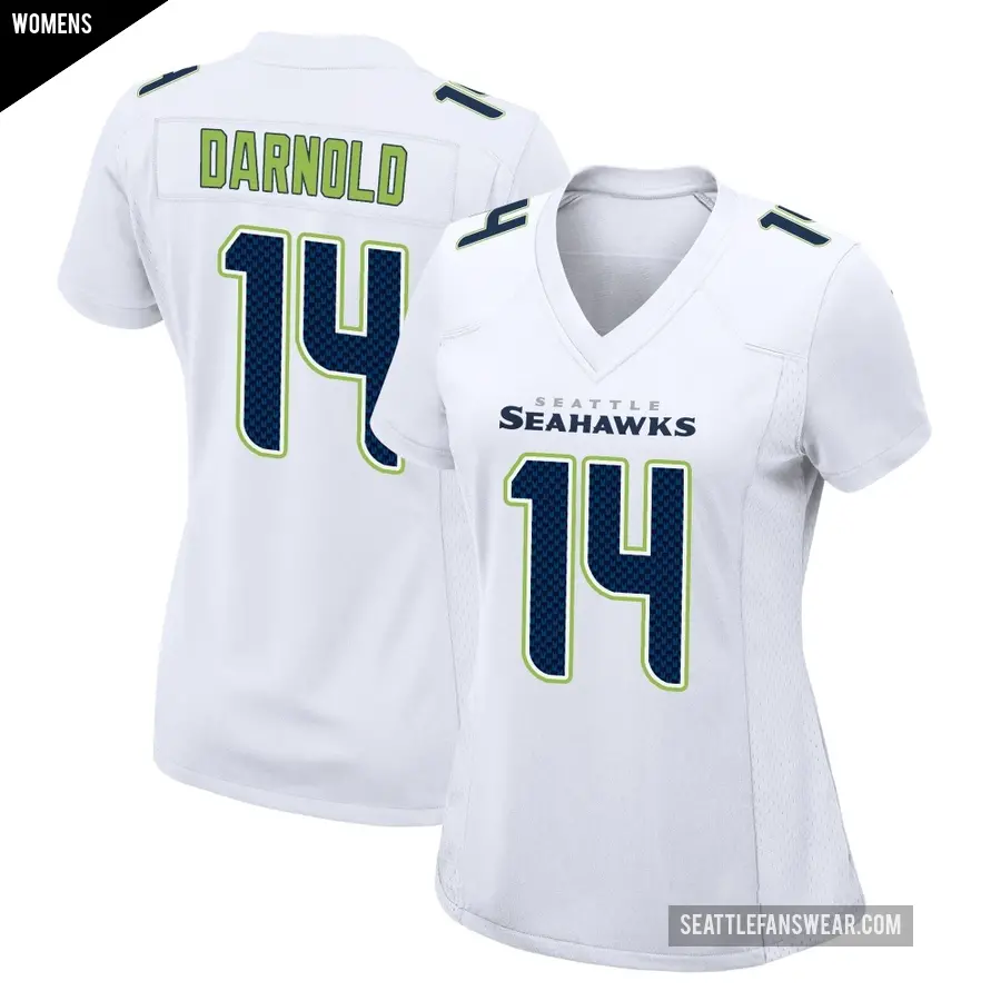 Women's Seattle Seahawks ＃14 Sam Darnold White Game Tundra Fashion Jersey