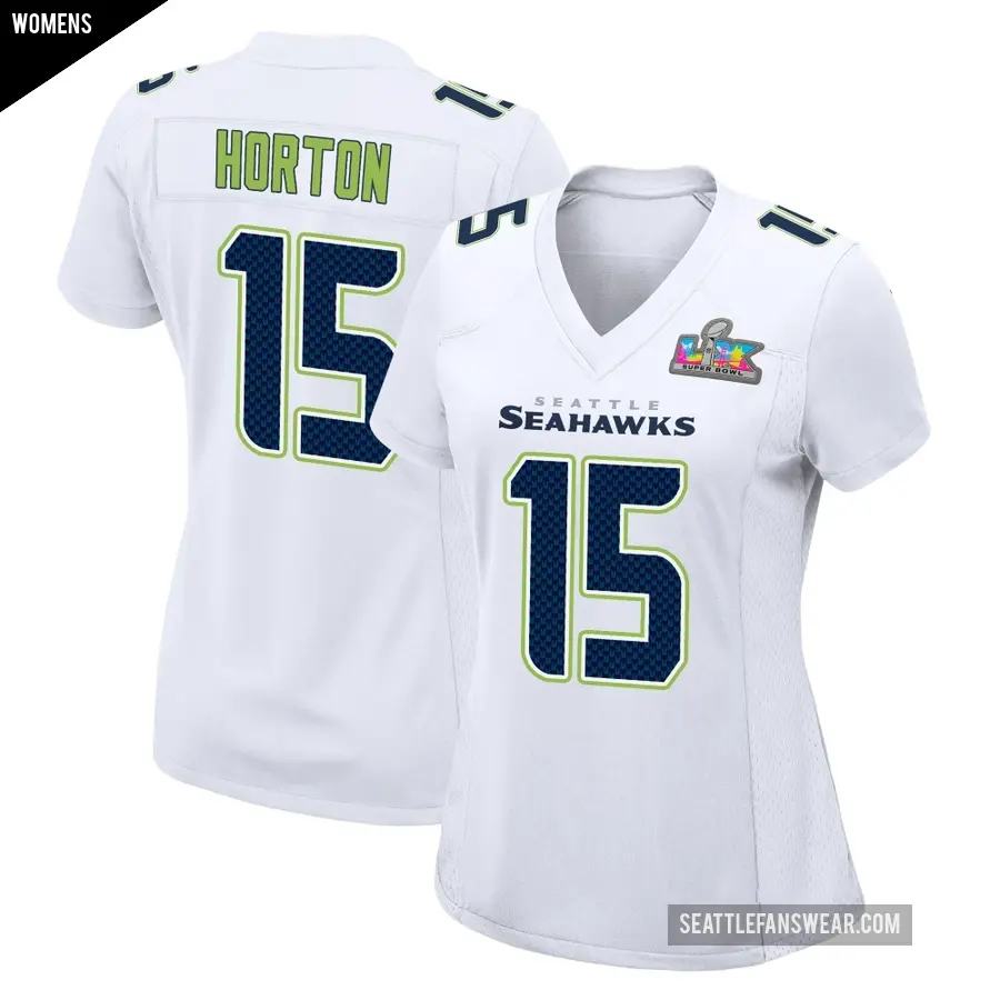 Women's Seattle Seahawks ＃15 Tory Horton White Game Tundra Fashion Super Bowl LX Patch Jersey