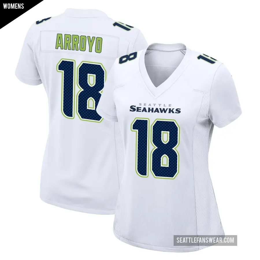 Women's Seattle Seahawks ＃18 Elijah Arroyo White Game Tundra Fashion Jersey