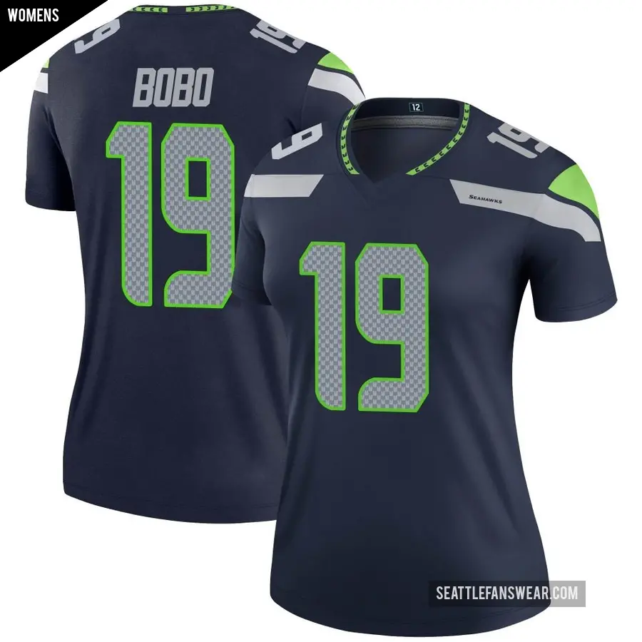 Women's Seattle Seahawks ＃19 Jake Bobo Navy Legend Jersey