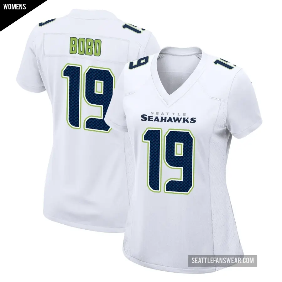 Women's Seattle Seahawks ＃19 Jake Bobo White Game Tundra Fashion Jersey