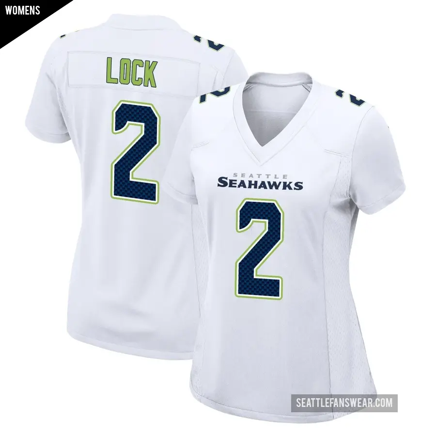 Women's Seattle Seahawks ＃2 Drew Lock White Game Tundra Fashion Jersey