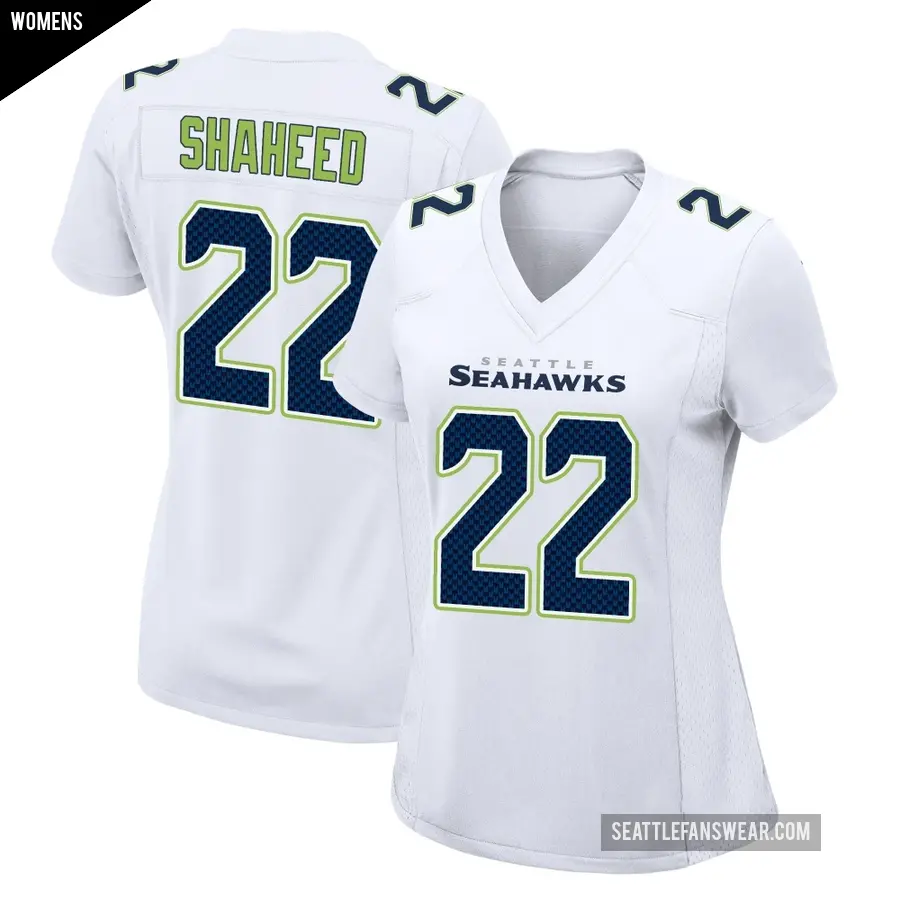 Women's Seattle Seahawks ＃22 Rashid Shaheed White Game Tundra Fashion Jersey