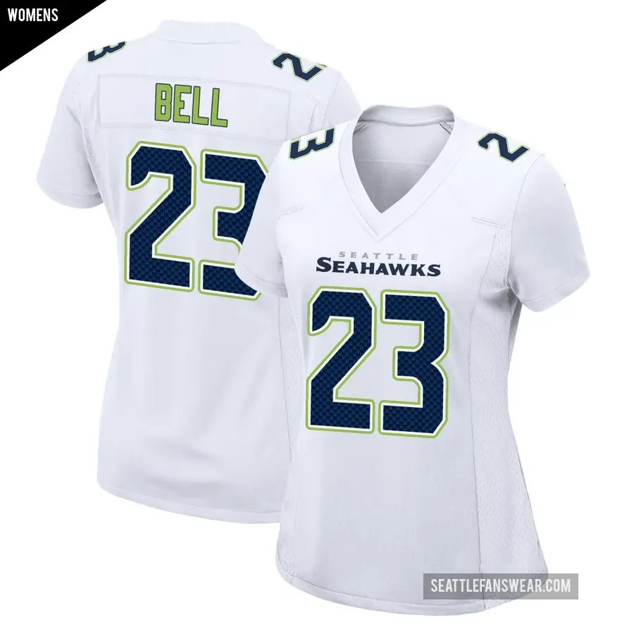 Women's Seattle Seahawks ＃23 D'Anthony Bell White Game Tundra Fashion Jersey