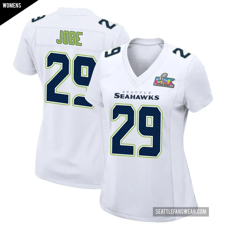 Women's Seattle Seahawks ＃29 Josh Jobe White Game Tundra Fashion Super Bowl LX Patch Jersey