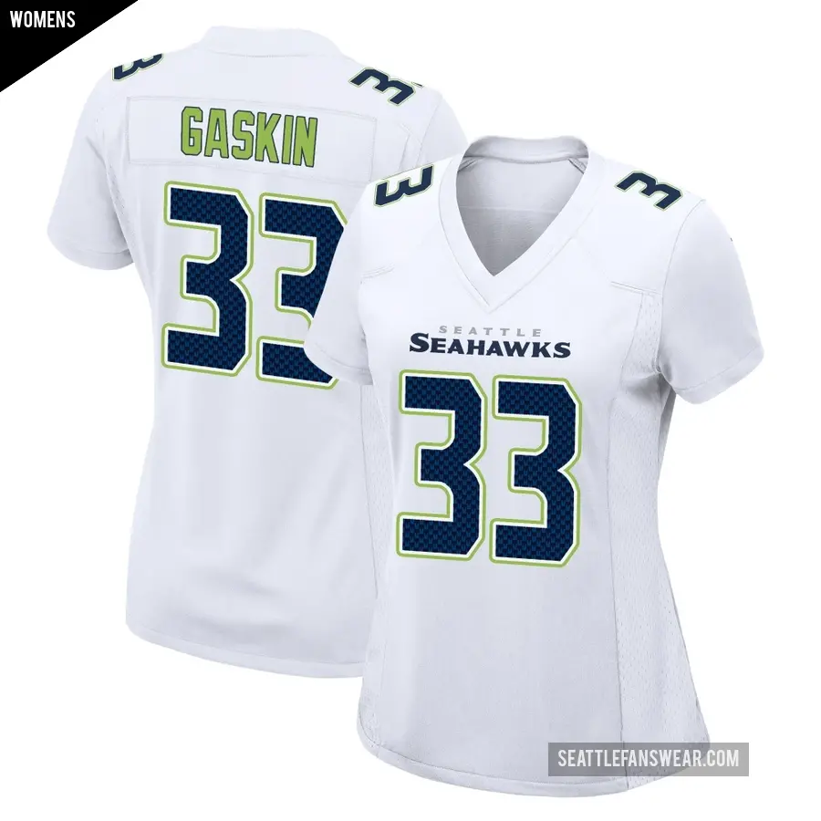 Women's Seattle Seahawks ＃33 Myles Gaskin White Game Tundra Fashion Jersey
