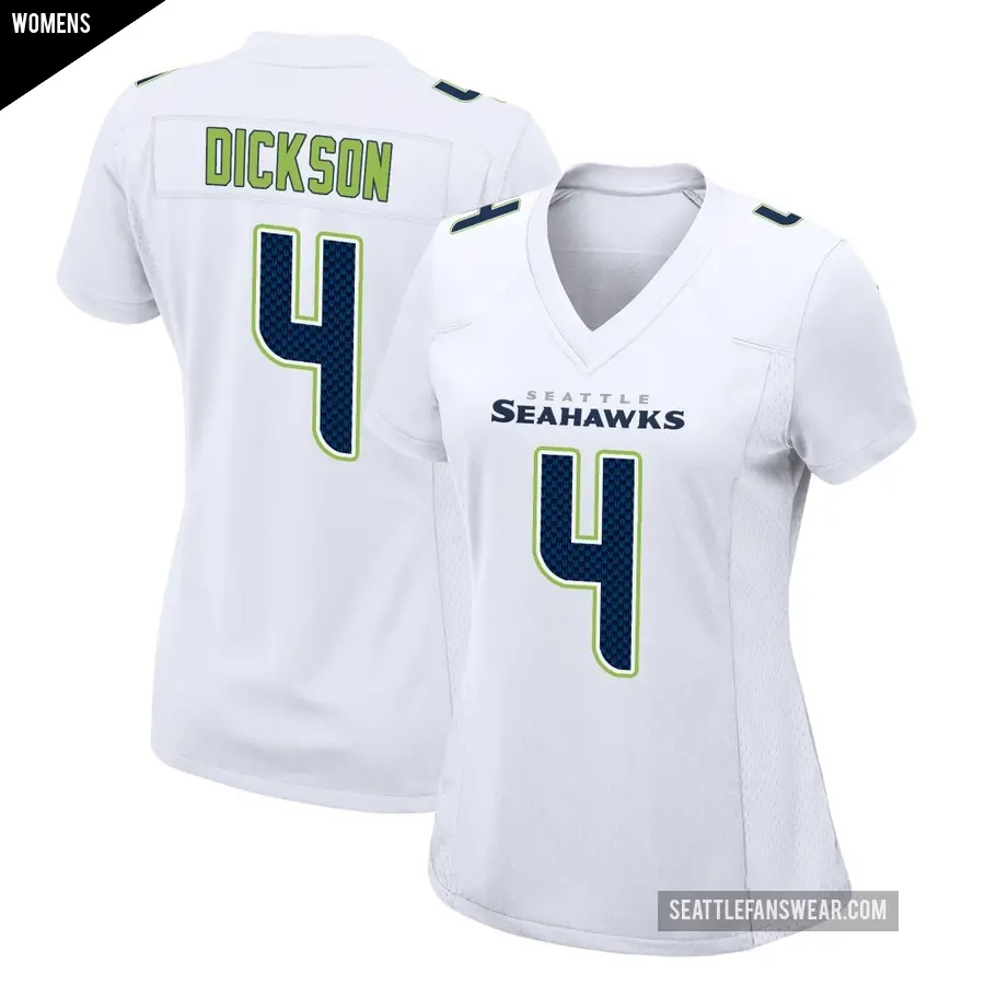 Women's Seattle Seahawks ＃4 Michael Dickson White Game Tundra Fashion Jersey