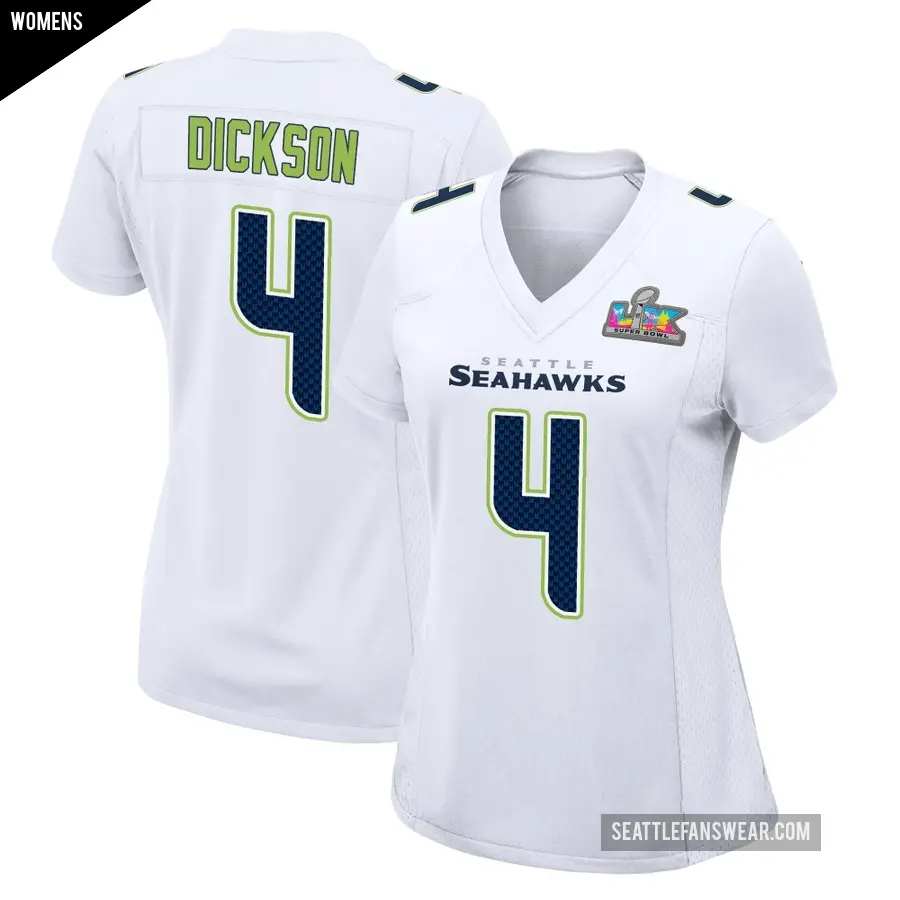 Women's Seattle Seahawks ＃4 Michael Dickson White Game Tundra Fashion Super Bowl LX Patch Jersey