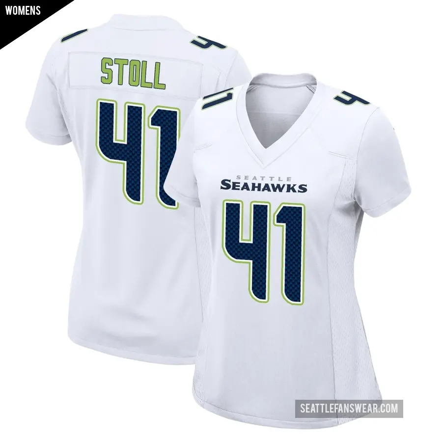 Women's Seattle Seahawks ＃41 Chris Stoll White Game Tundra Fashion Jersey
