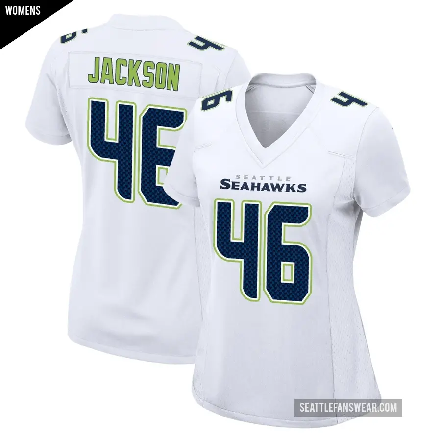 Women's Seattle Seahawks ＃46 D'Eryk Jackson White Game Tundra Fashion Jersey