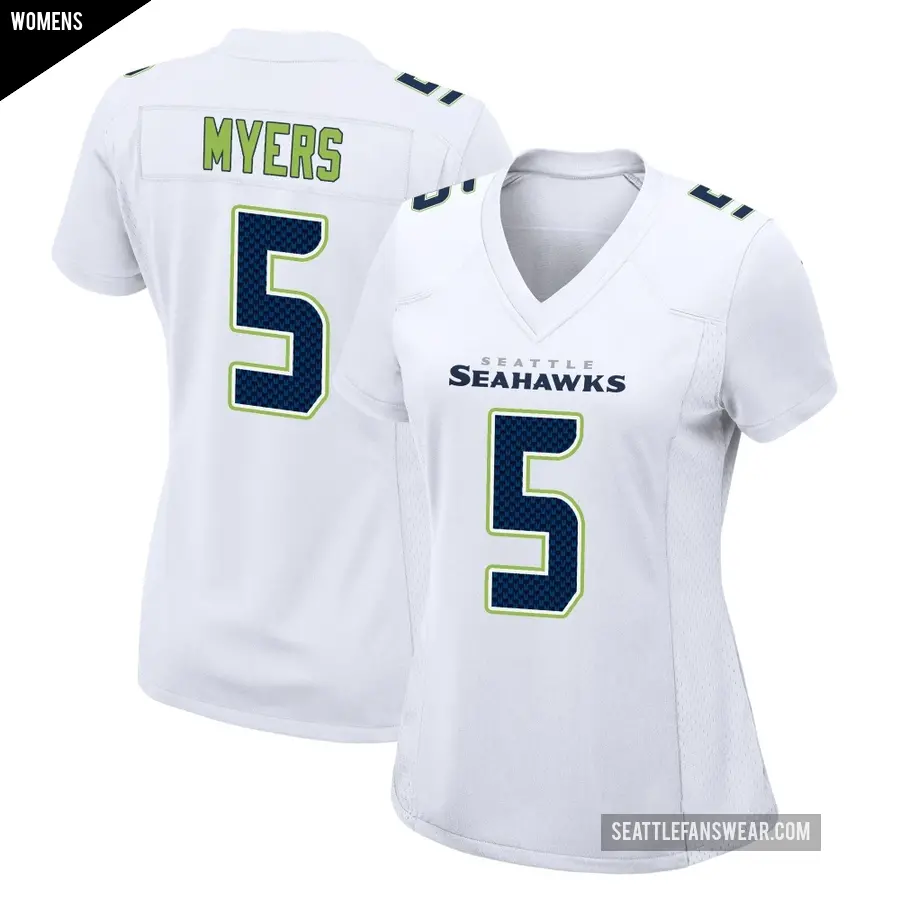 Women's Seattle Seahawks ＃5 Jason Myers White Game Tundra Fashion Jersey
