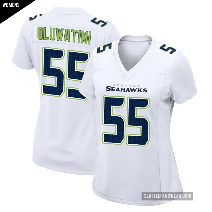 Women's Seattle Seahawks ＃55 Olu Oluwatimi White Game Tundra Fashion Jersey