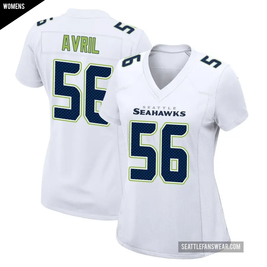 Women's Seattle Seahawks ＃56 Cliff Avril White Game Tundra Fashion Jersey