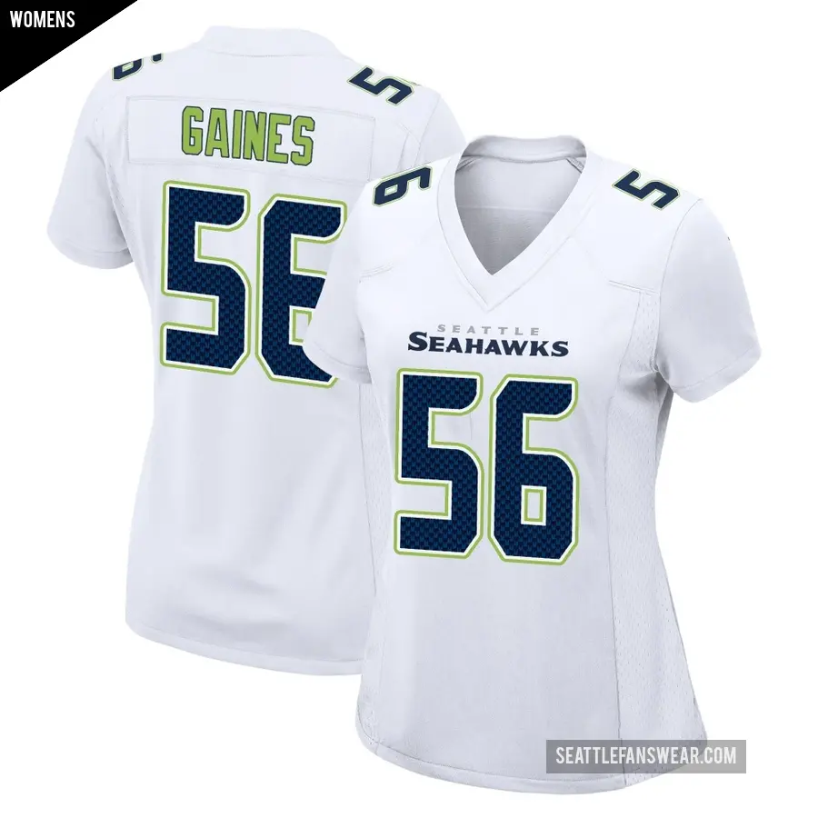 Women's Seattle Seahawks ＃56 Jalan Gaines White Game Tundra Fashion Jersey