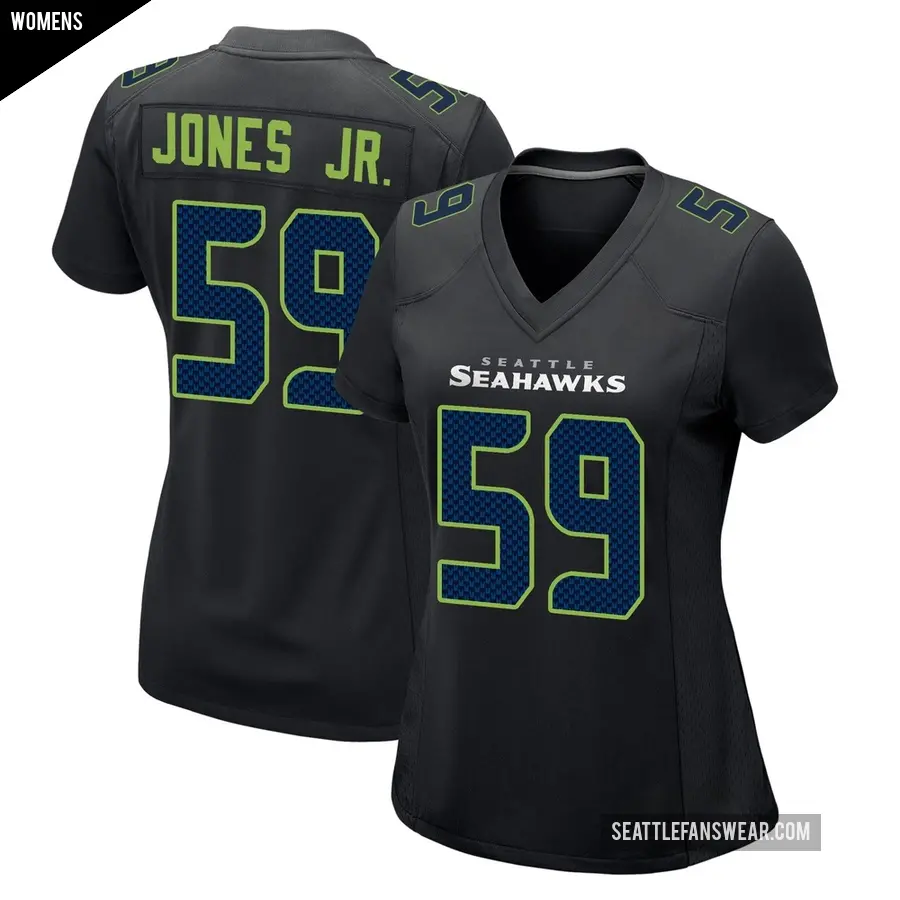 Women's Seattle Seahawks ＃59 Marvin Jones Jr. Black Game Carbon Fashion Jersey