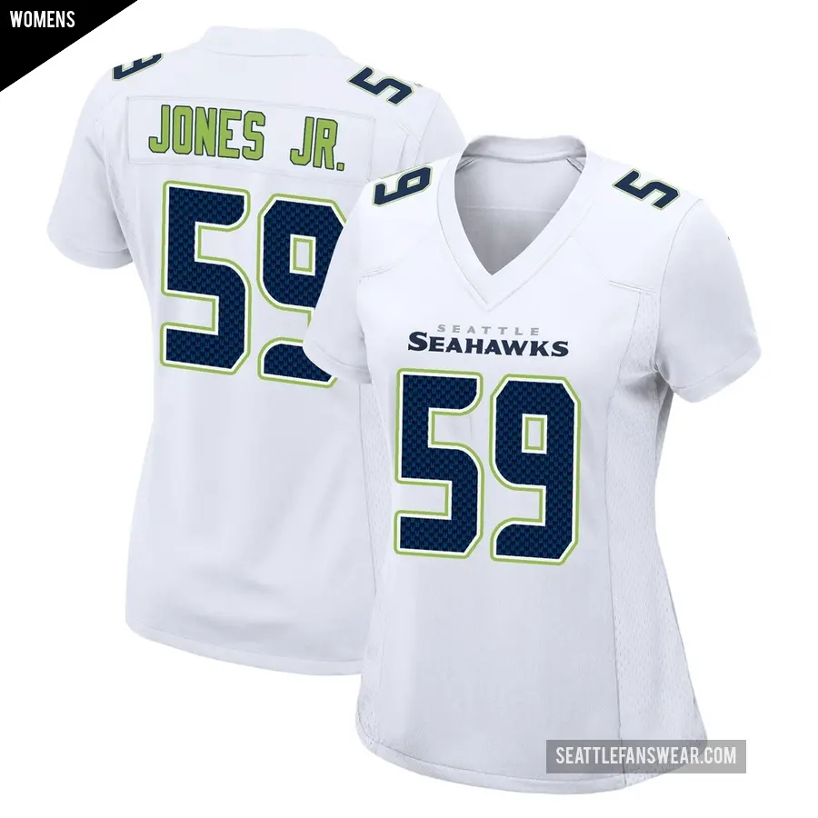 Women's Seattle Seahawks ＃59 Marvin Jones Jr. White Game Tundra Fashion Jersey