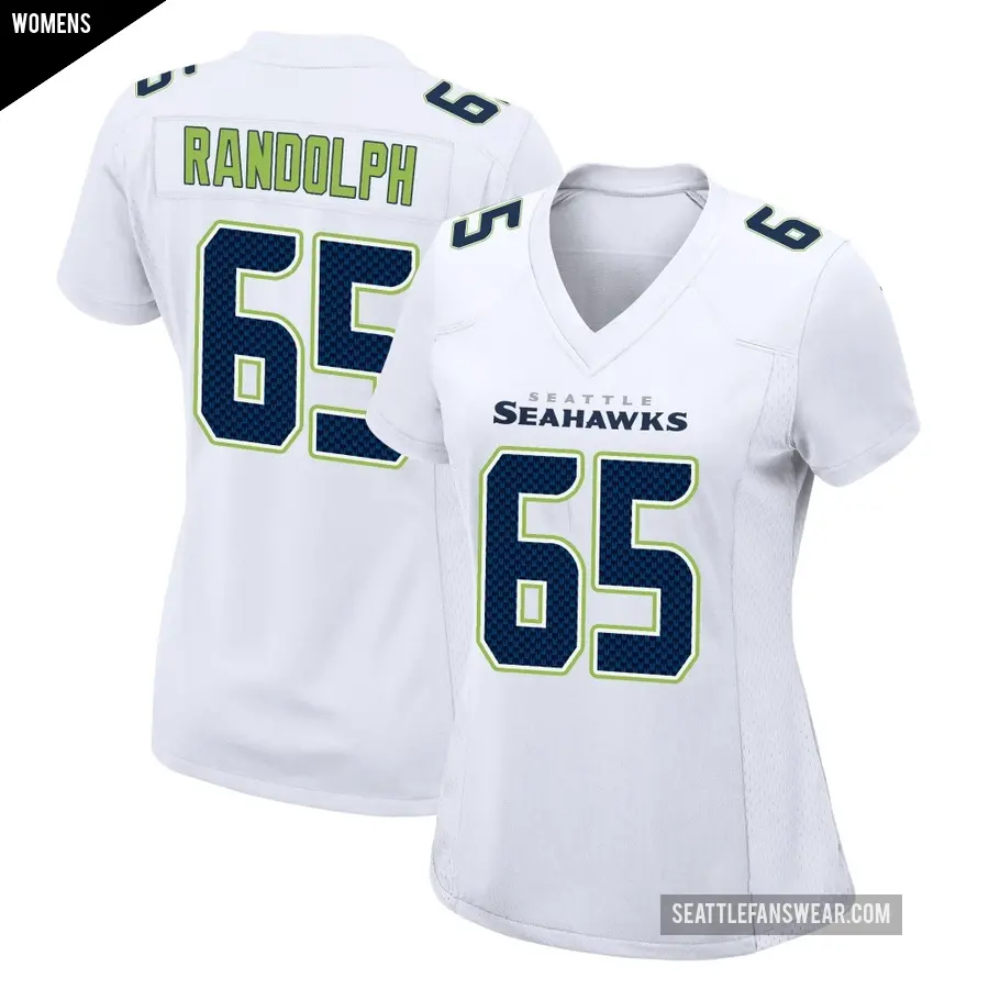 Women's Seattle Seahawks ＃65 Kendall Randolph White Game Tundra Fashion Jersey