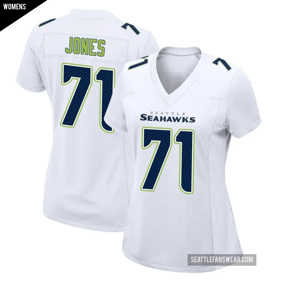 Women's Seattle Seahawks ＃71 Walter Jones White Game Tundra Fashion Jersey