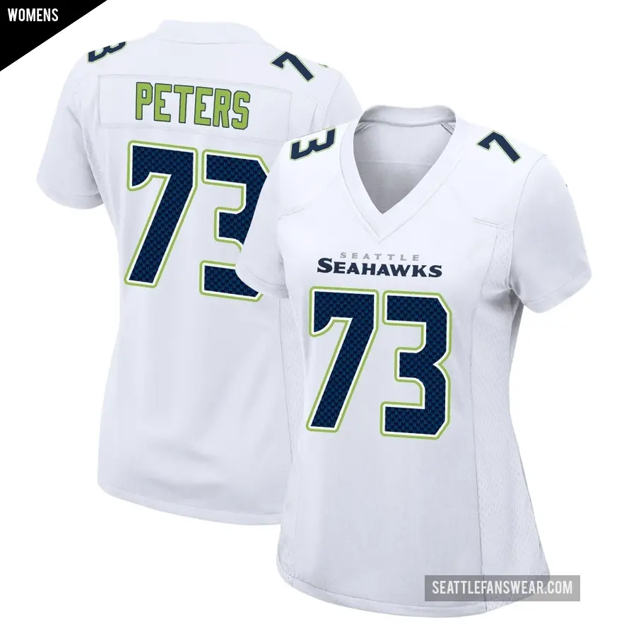 Women's Seattle Seahawks ＃73 Jason Peters White Game Tundra Fashion Jersey