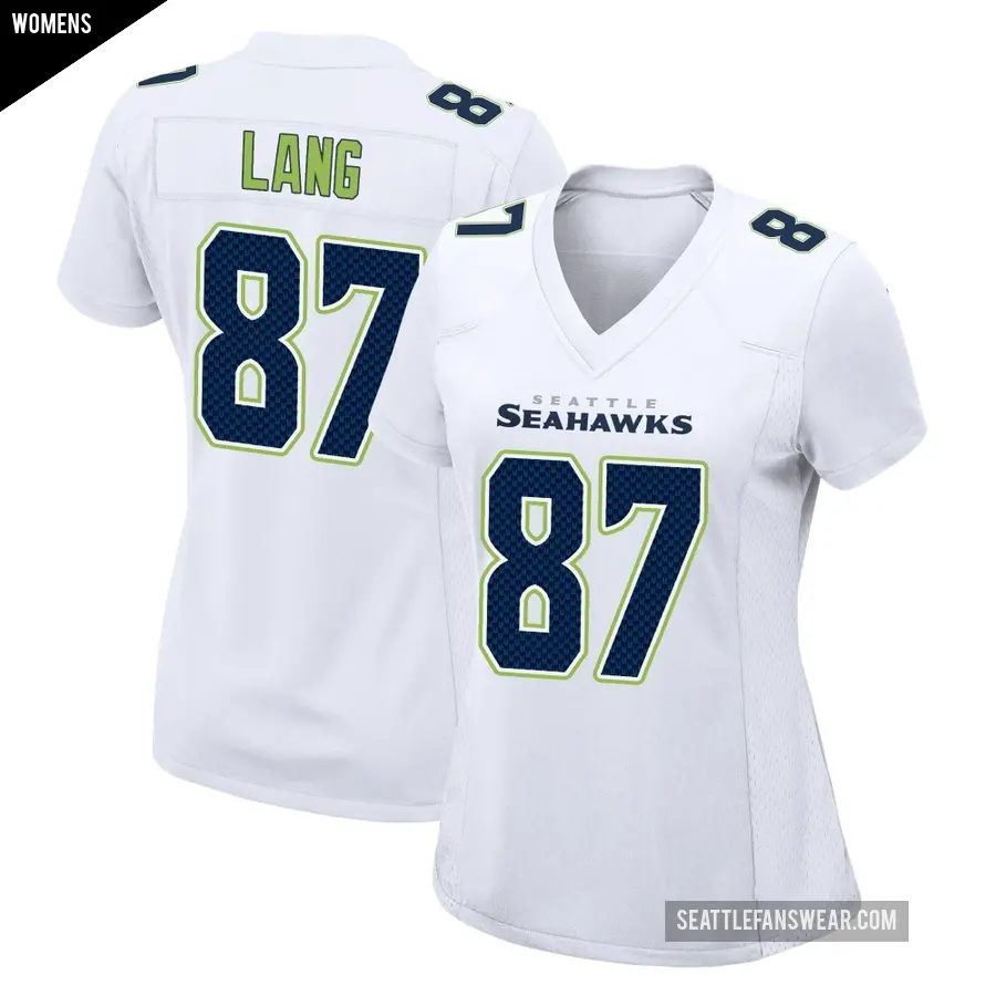 Women's Seattle Seahawks ＃87 Marshall Lang White Game Tundra Fashion Jersey