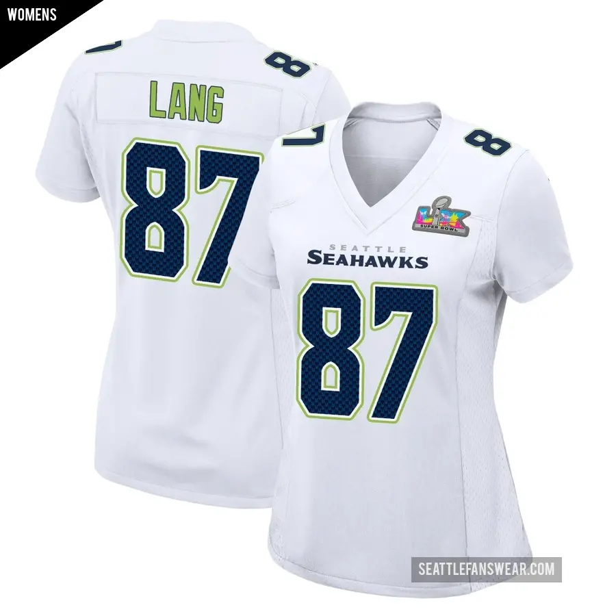 Women's Seattle Seahawks ＃87 Marshall Lang White Game Tundra Fashion Super Bowl LX Patch Jersey