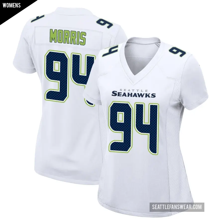 Women's Seattle Seahawks ＃94 Mike Morris White Game Tundra Fashion Jersey