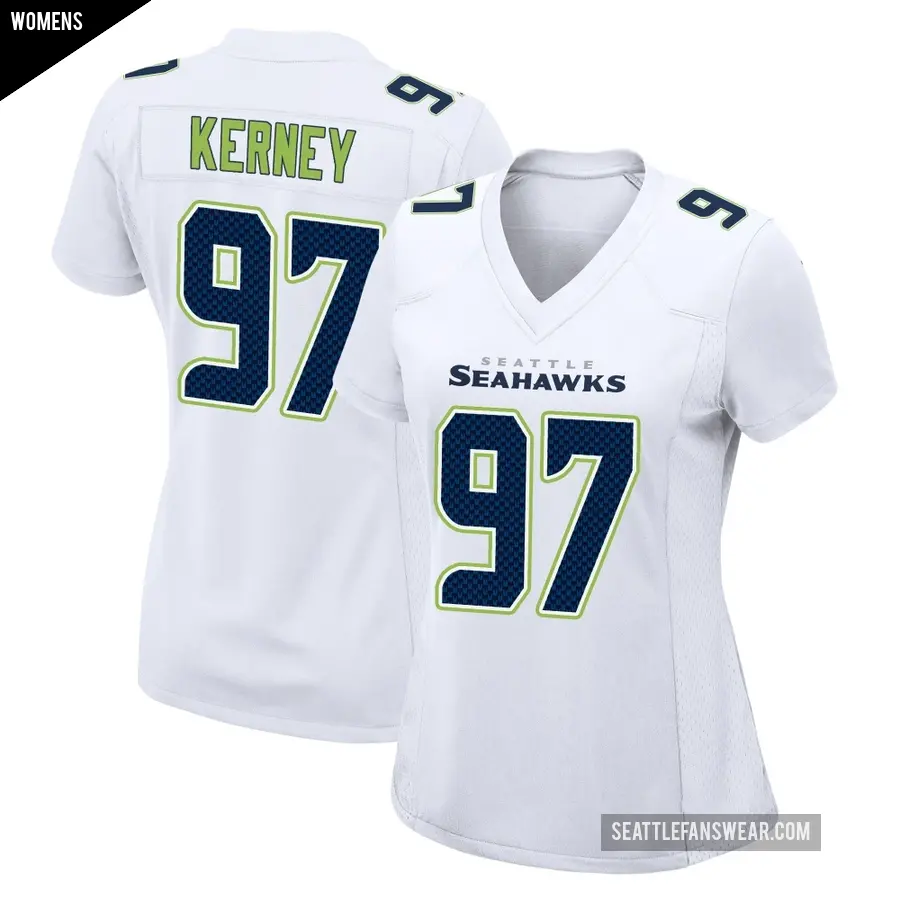 Women's Seattle Seahawks ＃97 Patrick Kerney White Game Tundra Fashion Jersey
