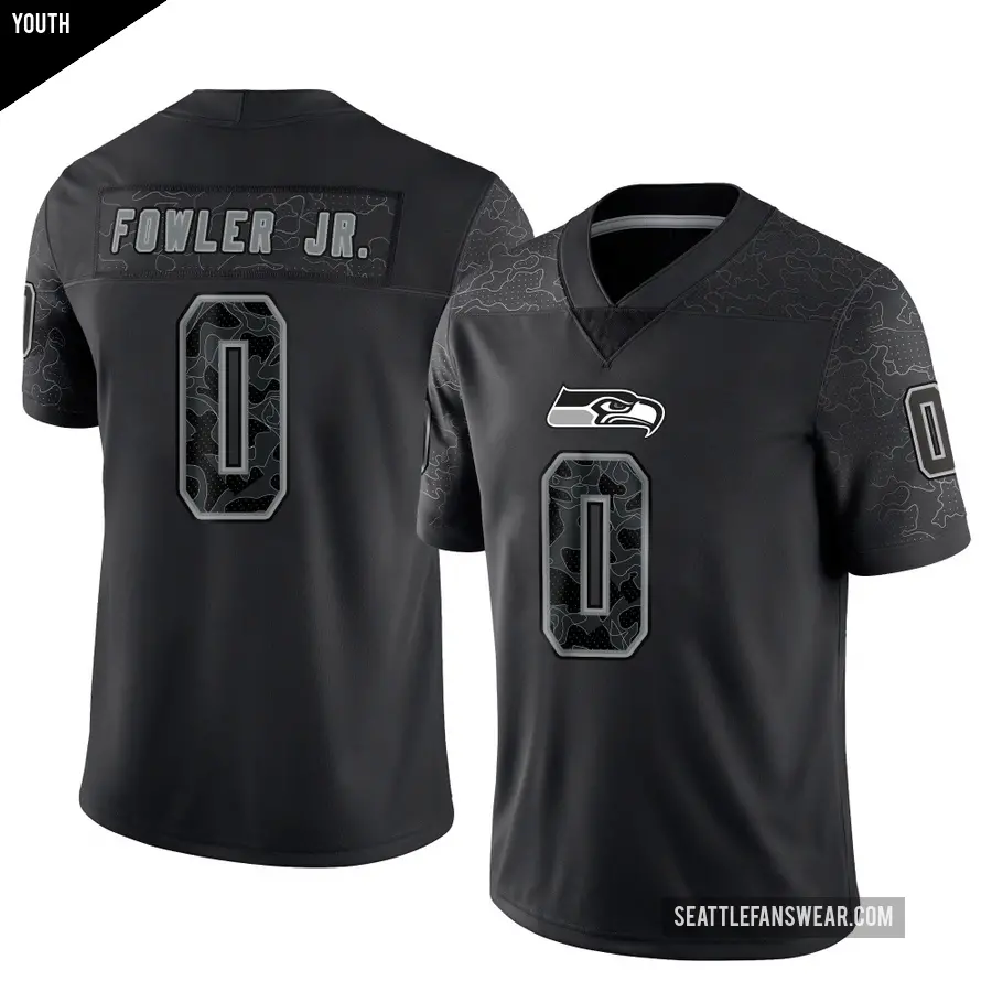 Youth Seattle Seahawks ＃0 Dante Fowler Jr. Black Limited Reflective Jersey