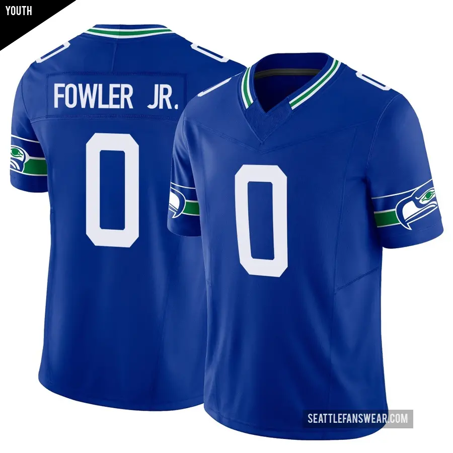 Youth Seattle Seahawks ＃0 Dante Fowler Jr. Royal Limited Throwback Vapor F.U.S.E. Jersey