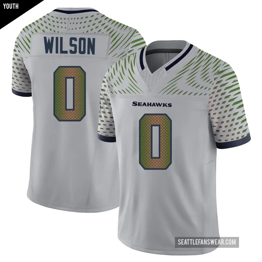 Youth Seattle Seahawks ＃0 Emanuel Wilson Gray Limited Wolf 2025 Rivalries Collection Jersey