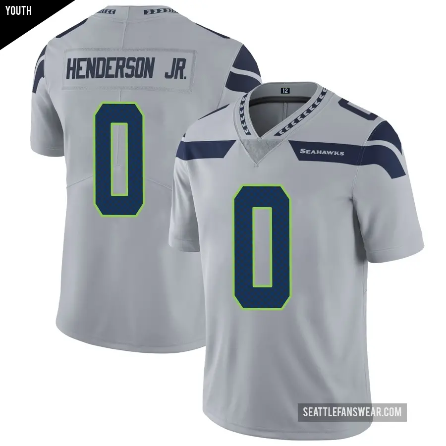 Youth Seattle Seahawks ＃0 Emmanuel Henderson Jr. Gray Limited Alternate Vapor Untouchable Jersey