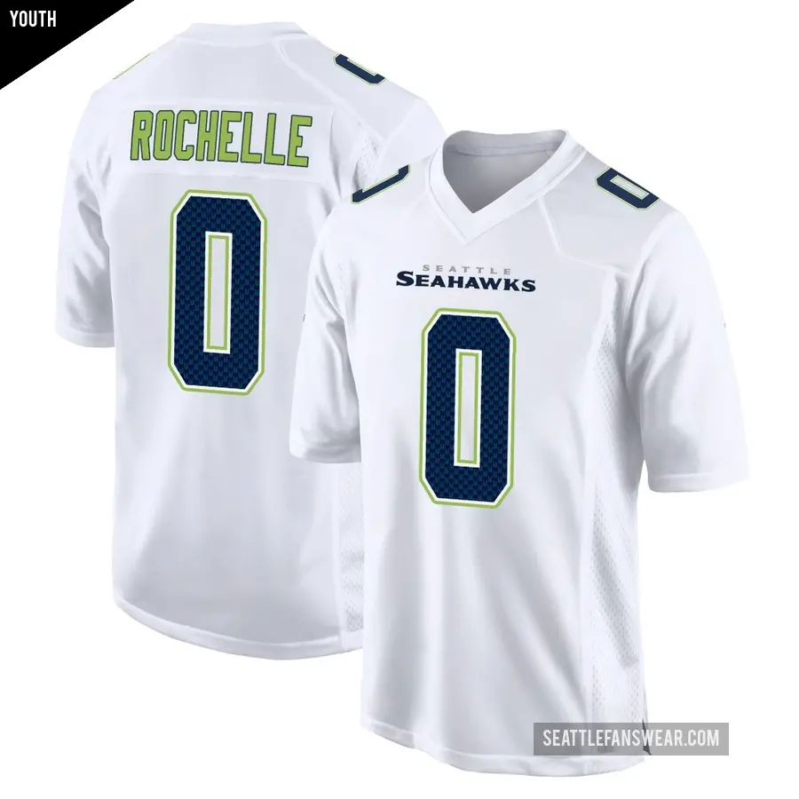 Youth Seattle Seahawks ＃0 Rashad Rochelle White Game Tundra Fashion Jersey