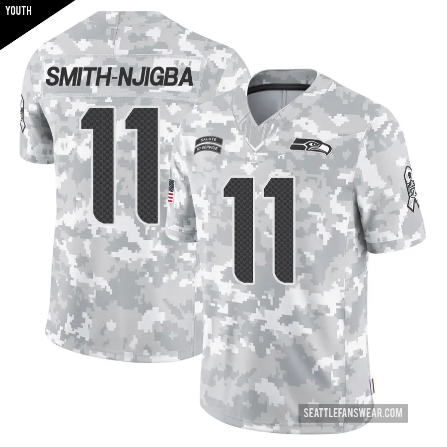 Youth Seattle Seahawks ＃11 Jaxon Smith-Njigba Arctic Camo Limited 2024 Salute to Service Jersey