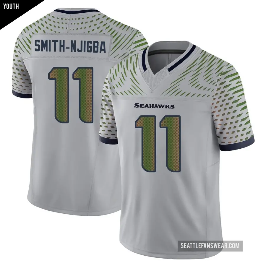 Youth Seattle Seahawks ＃11 Jaxon Smith-Njigba Gray Limited Wolf 2025 Rivalries Collection Jersey