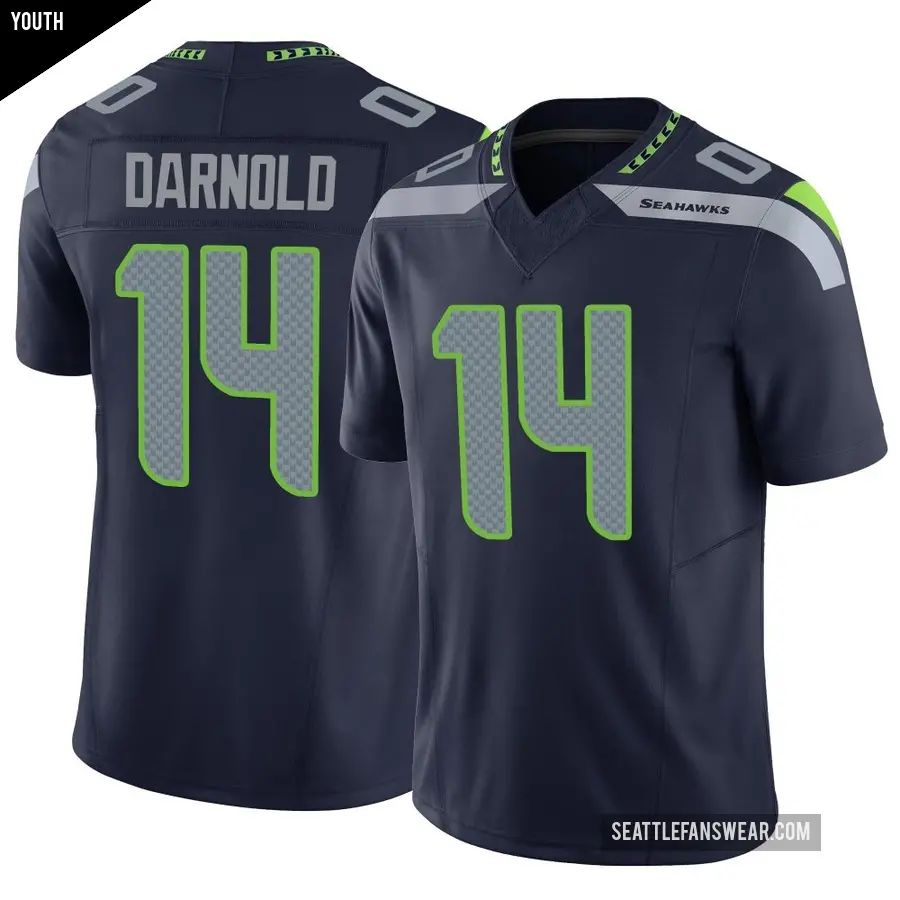 Youth Seattle Seahawks ＃14 Sam Darnold Navy Limited Vapor F.U.S.E. Jersey