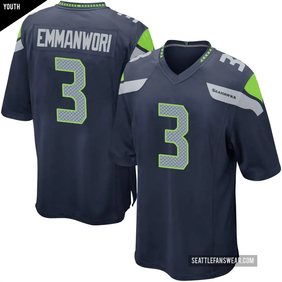 Youth Seattle Seahawks ＃3 Nick Emmanwori Navy Game Team Color Jersey