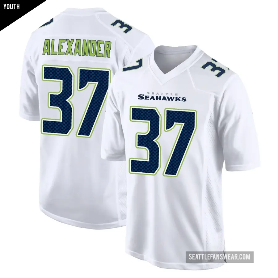 Youth Seattle Seahawks ＃37 Shaun Alexander White Game Tundra Fashion Jersey