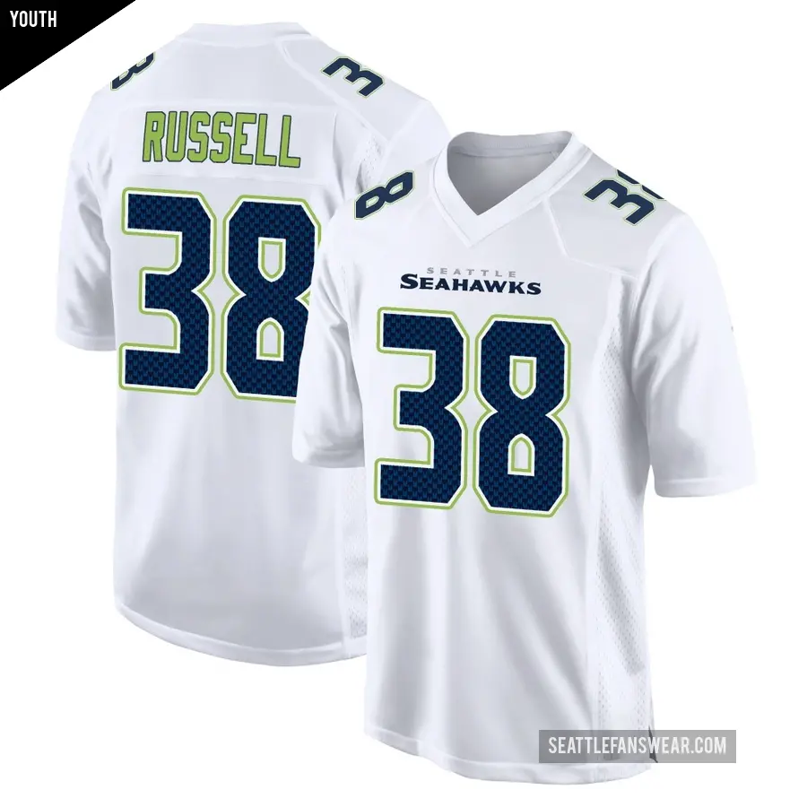Youth Seattle Seahawks ＃38 Brady Russell White Game Tundra Fashion Jersey