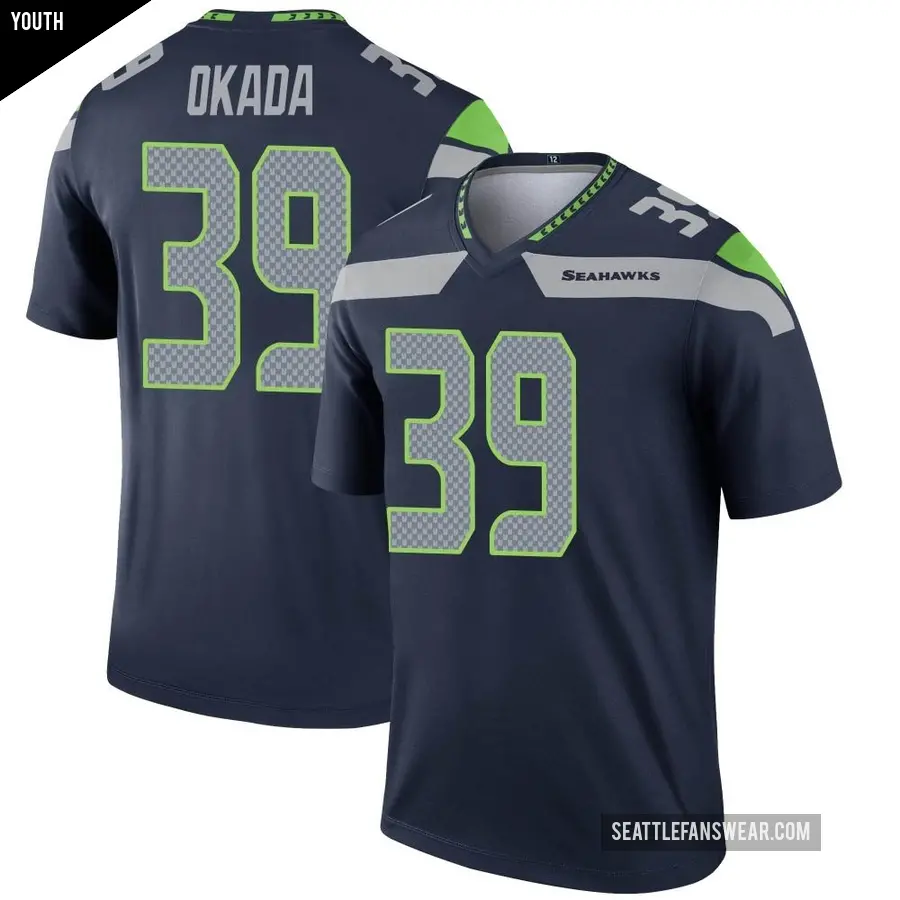 Youth Seattle Seahawks ＃39 Ty Okada Navy Legend Jersey