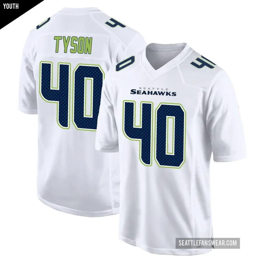 Youth Seattle Seahawks ＃40 Michael Tyson White Game Tundra Fashion Jersey