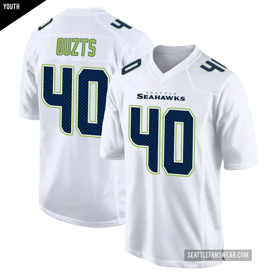 Youth Seattle Seahawks ＃40 Robbie Ouzts White Game Tundra Fashion Jersey