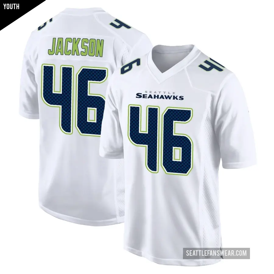 Youth Seattle Seahawks ＃46 D'Eryk Jackson White Game Tundra Fashion Jersey