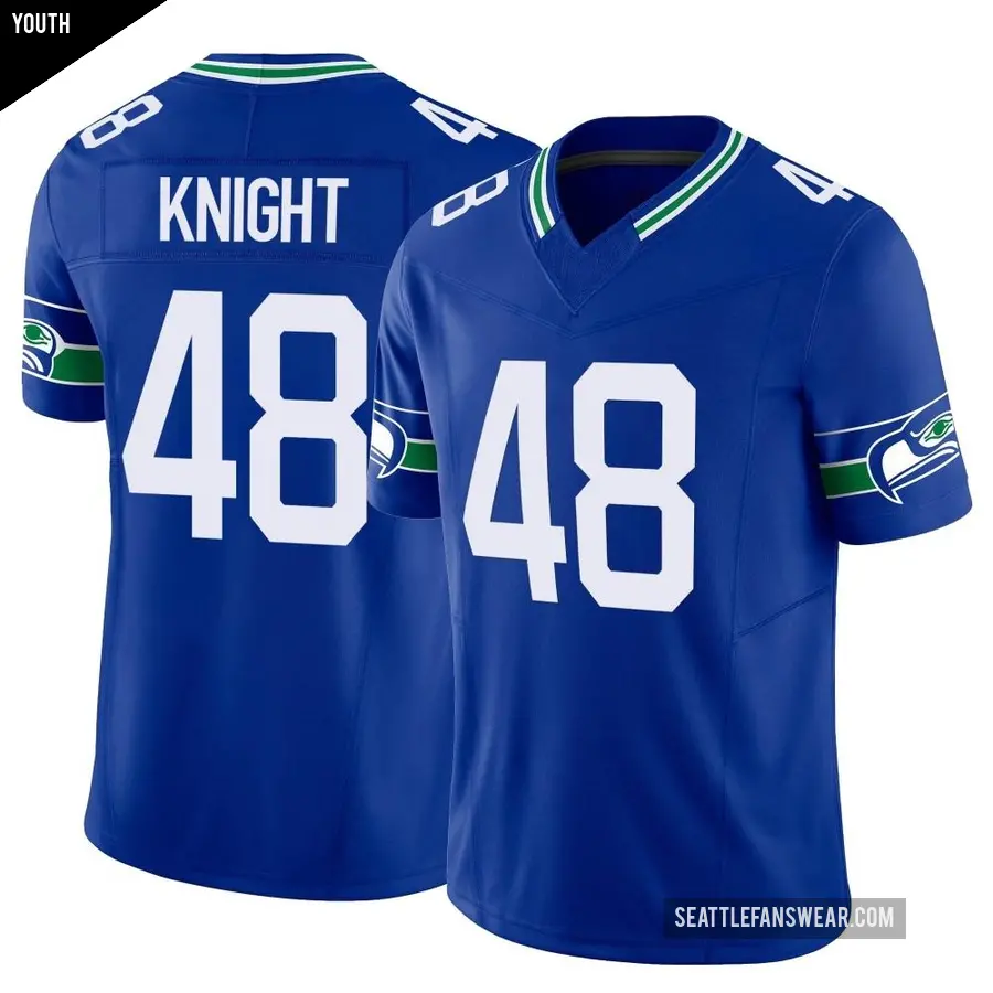 Youth Seattle Seahawks ＃48 Tyrice Knight Royal Limited Throwback Vapor F.U.S.E. Jersey