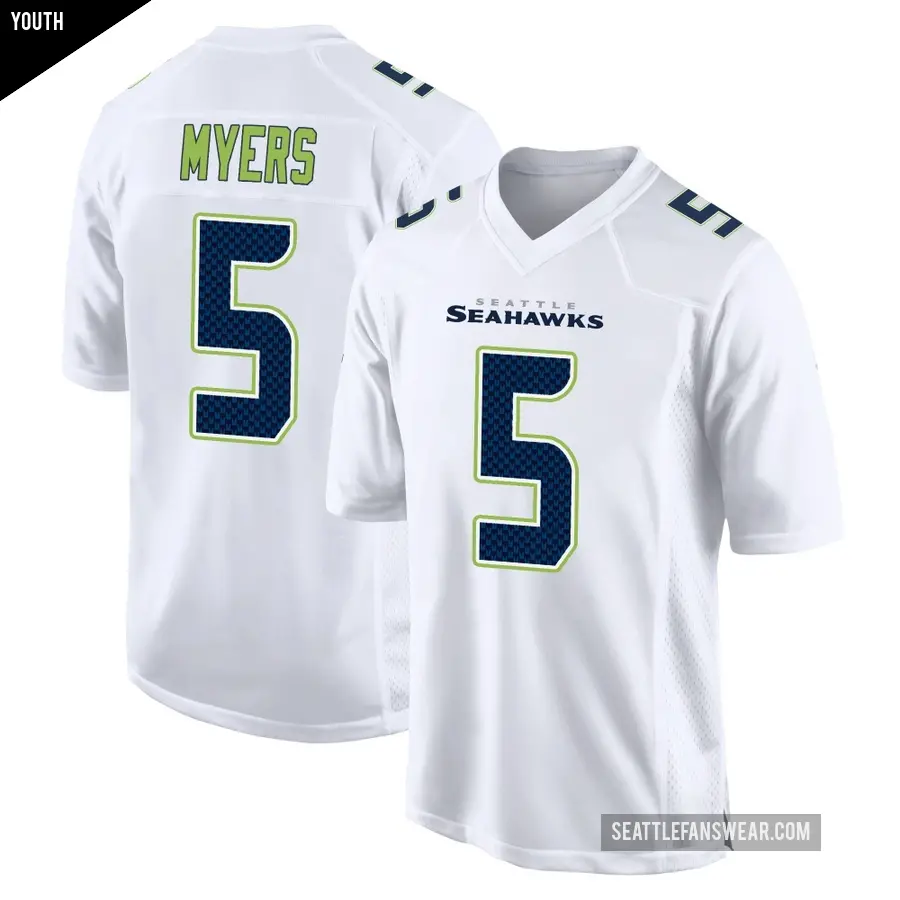 Youth Seattle Seahawks ＃5 Jason Myers White Game Tundra Fashion Jersey