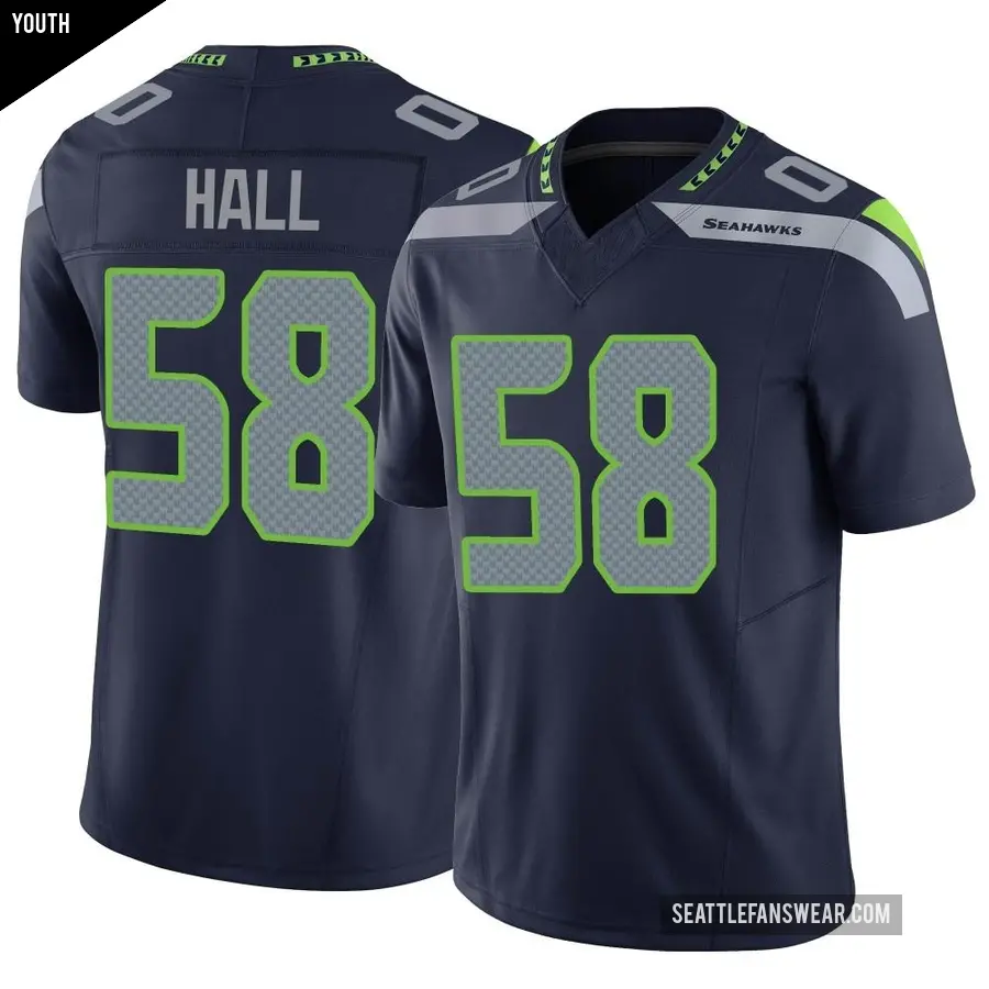 Youth Seattle Seahawks ＃58 Derick Hall Navy Limited Vapor F.U.S.E. Jersey