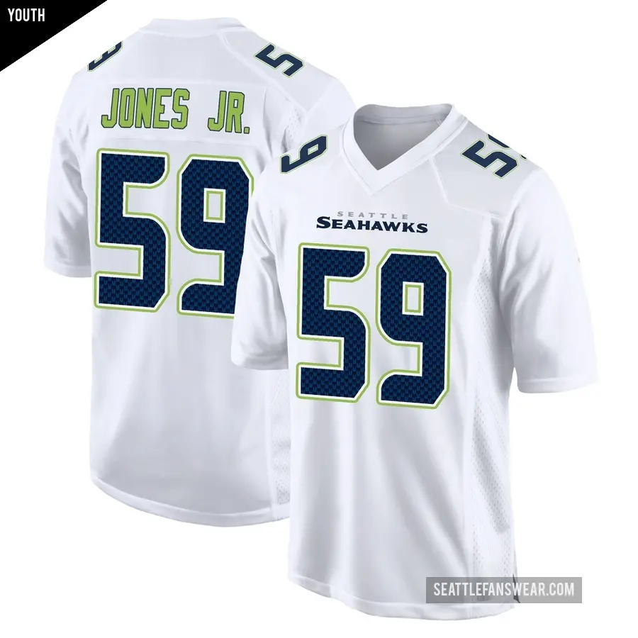 Youth Seattle Seahawks ＃59 Marvin Jones Jr. White Game Tundra Fashion Jersey