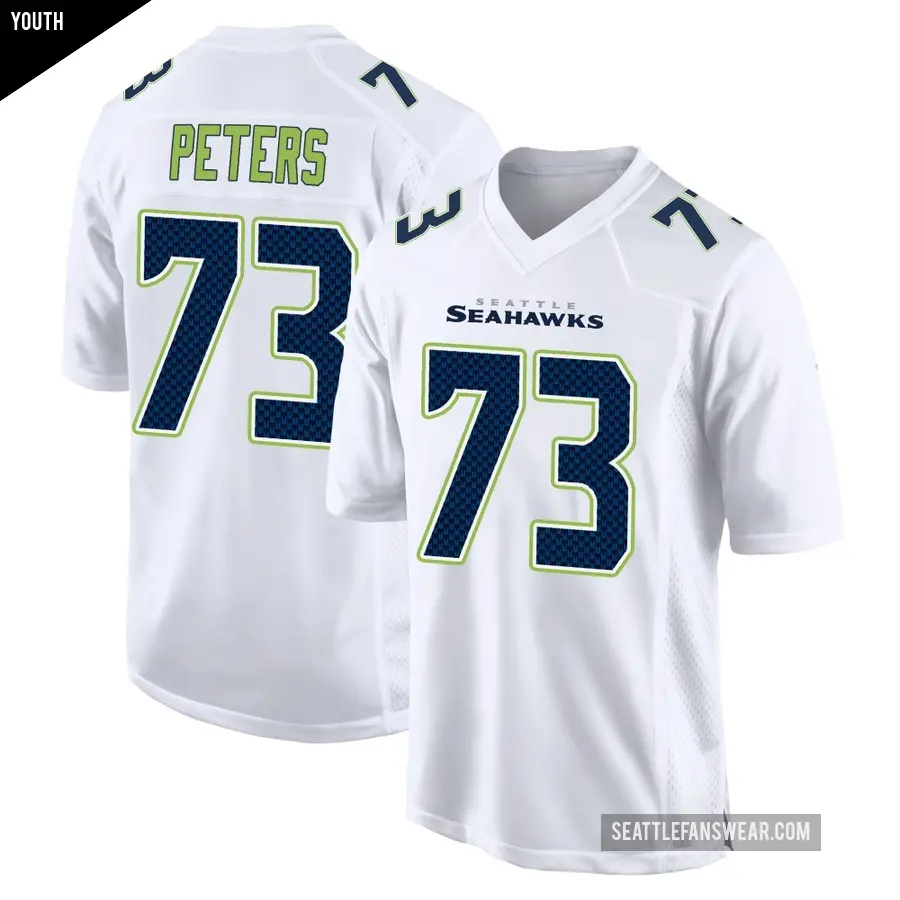 Youth Seattle Seahawks ＃73 Jason Peters White Game Tundra Fashion Jersey