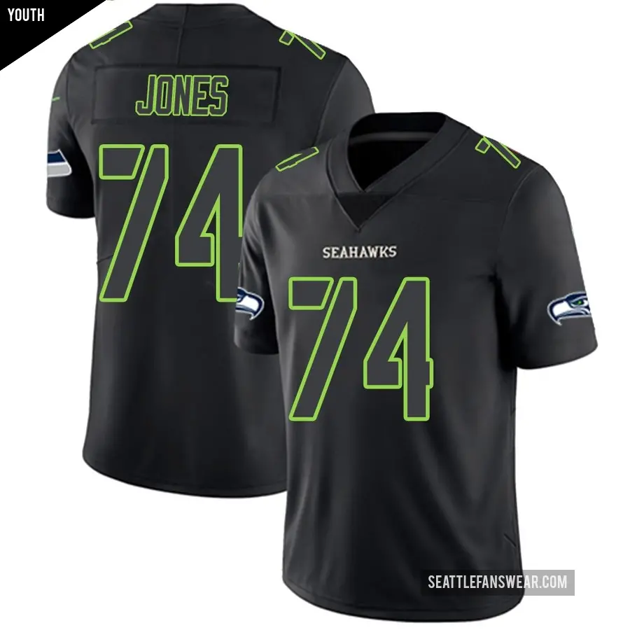 Youth Seattle Seahawks ＃74 Josh Jones Black Impact Limited Jersey