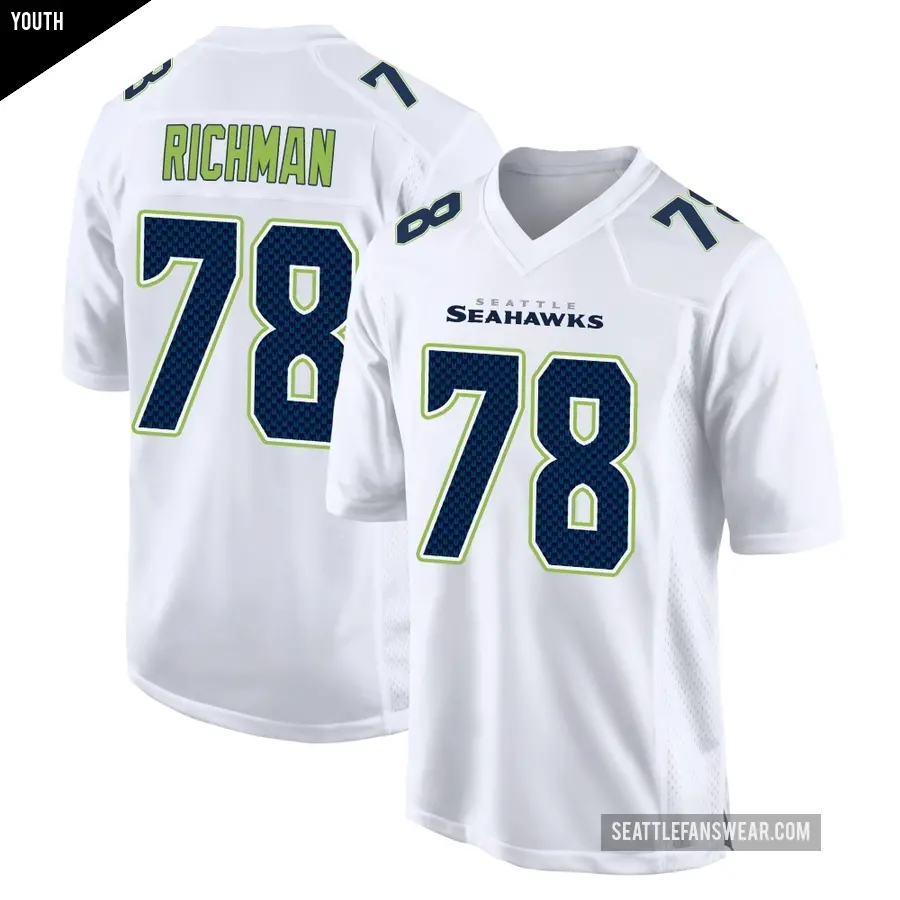 Youth Seattle Seahawks ＃78 Mason Richman White Game Tundra Fashion Jersey