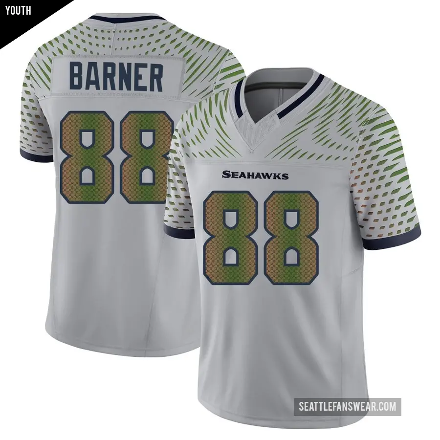 Youth Seattle Seahawks ＃88 AJ Barner Gray Limited Wolf 2025 Rivalries Collection Jersey